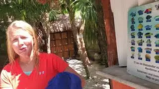 Akamul Yal Ku fish sanctuary and Cenote. Priscilla explains for our children what fish we have seen.