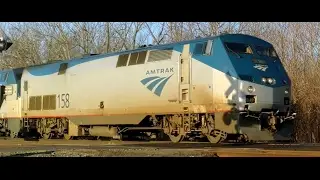 AMTK 158 & 43 leading Amtrak 48 past Dunkirk, NY