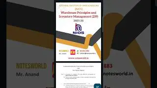 NIOS Warehouse Principles and Inventory Management (259) Solved TMA 2025-26 #nios #niostma #solved