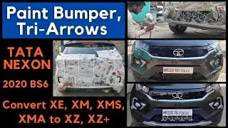 Bumper and Tri-Arrows Bi-Arrow Grill Paint on Tata Nexon 2020 XE, XM, XMS, XMA | Modify Nexon