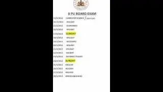 2 pu board exam time table for CEBA / HEBA