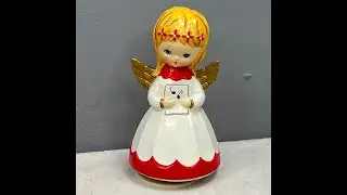 Vintage Angel Music Box Figurine Japan