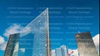 Unique skyscraper timelapse in famous financial and business district of Paris - La Defense