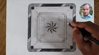 How to draw carrom board easy steps for beginners/Pencil shading