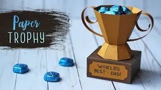 How To Make A 3D Paper Trophy for Father's Day 🏆 Fathers Day Crafts | DIY Gift Box