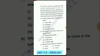 AEC-1/2 - ENGLISH | FYUGP Question paper (2023-27 Exam)  #VBU
