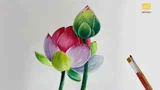 How to Draw Lotus Flower II Lotus flower drawing easy II #artjanag