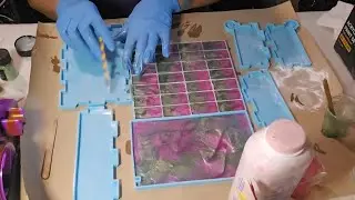 Whisper ASMR | My First Time Making Resin Dominoes & Box (Pink & Green) | Part 1