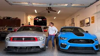 Which is the better car, a 2022 Mach 1 with handling package or a 2012 Boss 302 Laguna Seca Mustang?