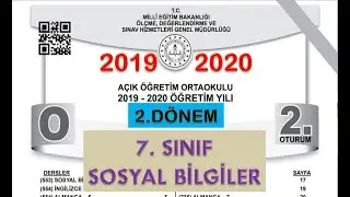 Açık Öğretim Ortaokulu 7. Sınıf Sosyal Bilgiler | 2019 2020 2. Dönem
