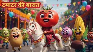 🍅Tamatar ki barat 😂 | Funny Vegetable Baraat | Kids Comedy Animation