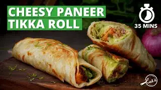 Cheesy Paneer Tikka Roll Recipe | Tandoori Paneer Roll | Paneer Tikka | Vegetarian Recipe | Cookd