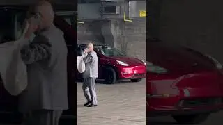 Tesla Model Y Summon with No Drivers! #tesla #modely #fullselfdriving #autopilot