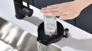 RULIA (Upgraded) Hot and Cold Glass Rinser, Temperature Control, High Pressure Metal Cup Rinser