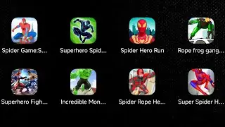 Spider Games Spider City Hero, Superhero Spider, Spider Hero Run, Rope Frog Gangster Fighter...