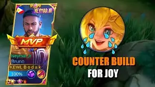 COUNTER BUILD FOR JOY!! BRUNO HIGH DAMAGED HACK!!! | BRUNO BEST BUILD AND EMBLEM - MLBB