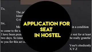 Application for seat in a Hostel | English