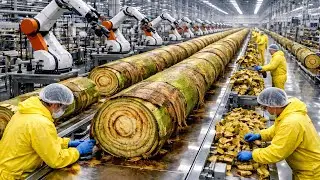 Inside The Largest High Tech Banana Stem Factory, From Banana Stem To Strong Fibers!