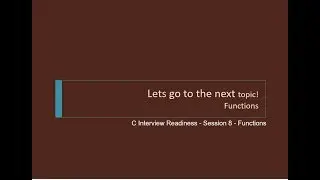 Embedded C Programming - Session 8- Functions (Objective Questions)