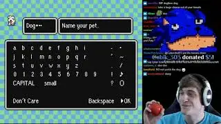 Playing Earthbound with one hand while holding a tomato