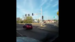 car flies into building