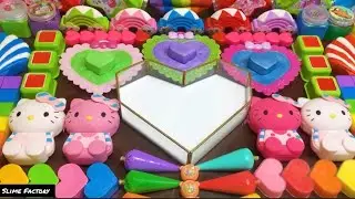 🌹🌈💥Special Satisfying With Clay Piping Bags! Mixing Random Things into GLOSSY SLIME#asmr#satisfying
