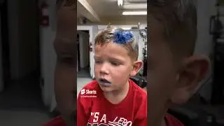 Blue Streak Hair color #barber #shorts