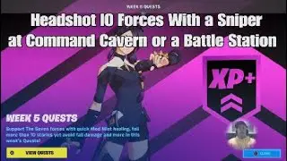 Headshot IO Forces With a Sniper at Command Cavern or a Battle Station Fortnite Week 5 Season Quest