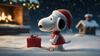 3D Snoopy Animated Ambiance With Background Christmas Music   Christmas Wallpaper | Cozy Ambience