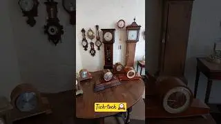 CLOCK SHOP. PART 1 #vintage #antique #ticktock #clock #time #clockstrikes #asmr #shop #relaxing