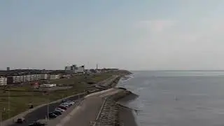 Cleveleys from above and Walney Wind Farm Barrow-In-Furness