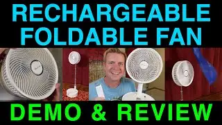 Rechargeable Portable Foldable Fan Oscillating 5 Speed Adjustable Height by MarchPower Demo Review