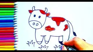 How to Draw a Cute Cow! 🐮 Easy & Adorable Cartoon Cow Drawing for Kids #drawing #art #easydrawing