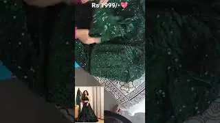 Green velvet sequins lehenga from Designer collection unboxing Rs1999/- , link in the description