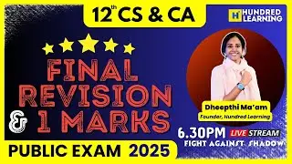 🔥12th Computer Science & Computer Application | FINAL REVISION & 1 MARKS | Public Exam 2025 🔥
