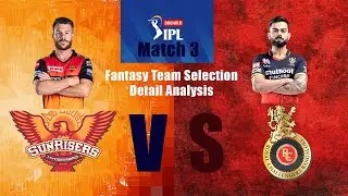 Dream 11 Fantasy Team | IPL 2020 | Match 3 | SRH vs RCB