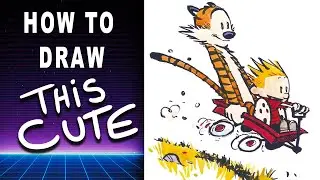 BILL WATTERSON Retro Challenge (Calvin and Hobbes) Inking with Winsor & Newton Series 7 Brush !
