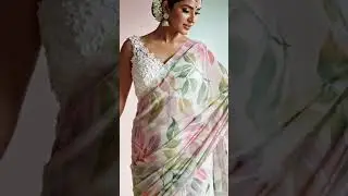 Radiant in Floral: A Dreamy Saree Look #sareefashion