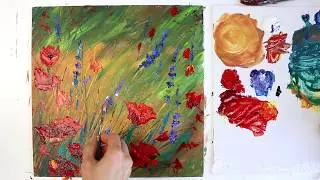 Daily Art challenge #12 / Oil painting / Simple wildflowers ART