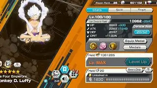 LUFFY GEAR 5 LEVEL 100 GAMEPLAY OPBR- ONE PIECE BOUNTY RUSH