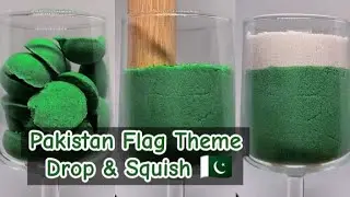 Kinetic Sand Drop & Squish 💚🤍 | Pakistan Flag Theme 🇵🇰 | Satisfying ASMR 🤤 | Satisfying Impact