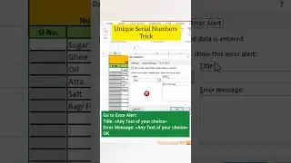 Microsoft Excel Tricks and Shortcuts - Unique Serial No. #shorts #excel #exceltips #exceltutorial