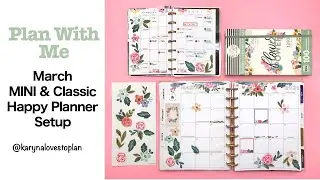 MARCH Monthly Happy Planner Setup | MINI Dashboard & Classic Horizontal