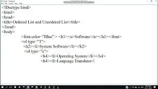 Ordered  List and Unordered List in HTML