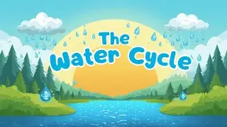 Water cycle in cartoon animation 