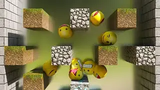 3D Simulation - Bouncy Emoji SOFTBODY RACE SIMULATION