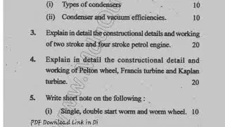 BE 1st Sem Element of Mech Enngineering Question Paper