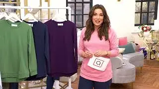 Denim & Co. Active French Terry Round Neck Hi-Low Tunic on QVC