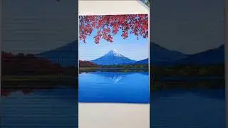 Mountain Painting 😍 | Easy Nature Art | Relaxing Art #Shorts