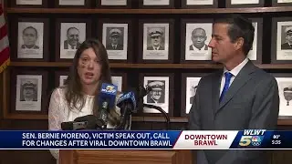 Ohio Sen. Moreno holds news conference with victim after Cincinnati brawl